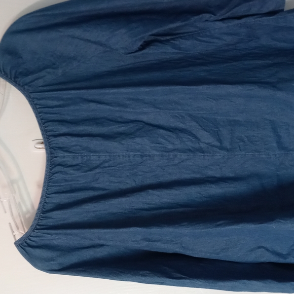 Justice Shirts & Tops Justice Blue Denim Girls Peasant Blouse